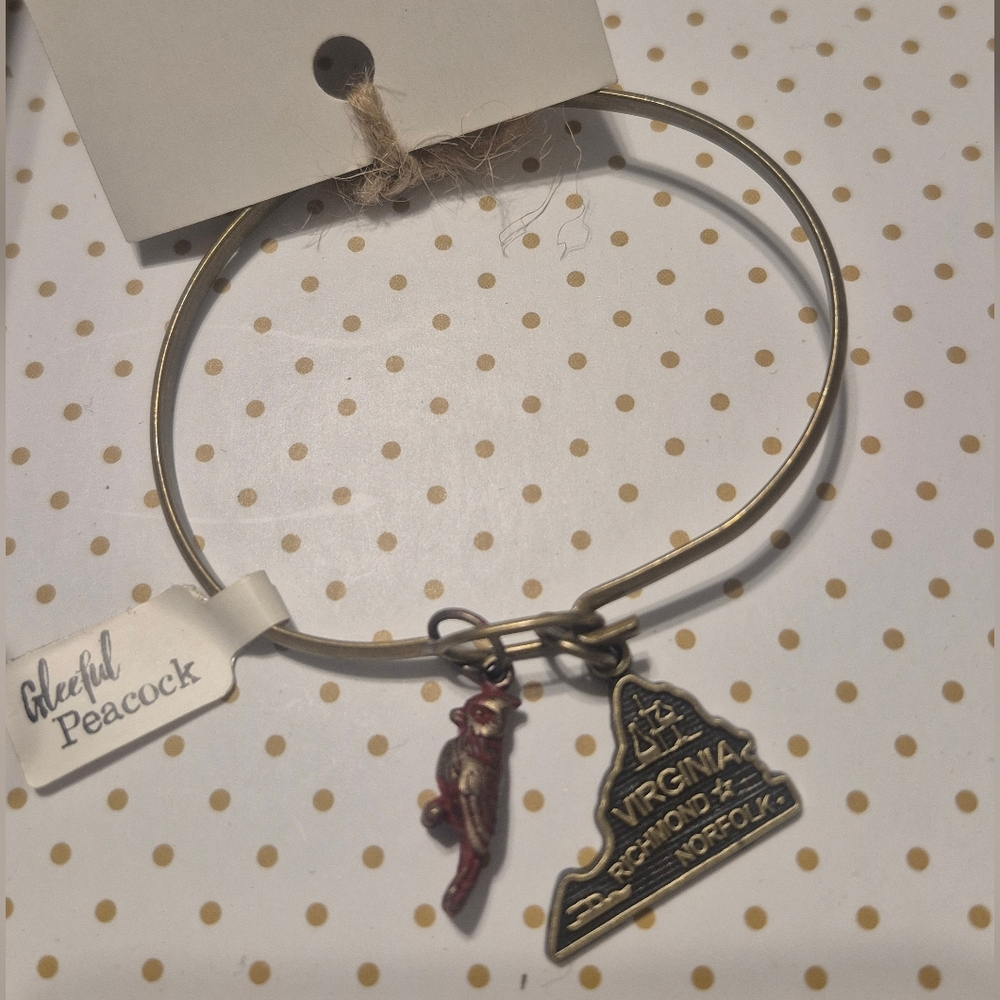 Virginia Red Cardinal Charm Bangle